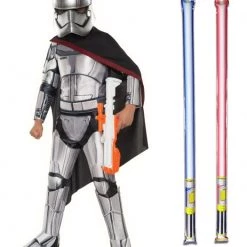 Star Wars Costume Super Deluxe Child - Captain Phasma The Force Awakens - WITH X2 FREE LIGHTSABERS
