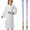 Star Wars Costume Child Basic Princess Leia - WITH X2 FREE LIGHTSABERS -Costumes Crazy Shop 312151327