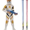 Star Wars Costume Basic Child - Clone Trooper Commander Cody - WITH X2 FREE LIGHTSABERS -Costumes Crazy Shop 803035325