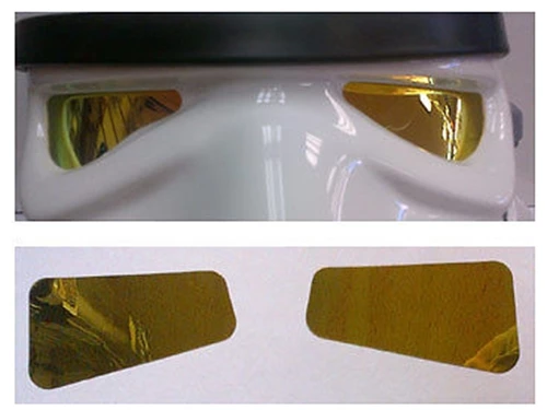 Stormtrooper Helmet Lenses - Mirror Film - Gold 3 Stormtrooper Helmet Lenses - Mirror Film - Gold